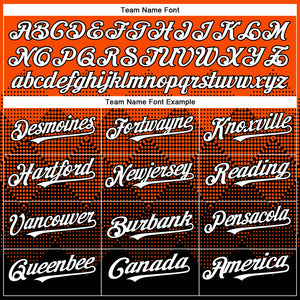 Custom Orange White-Black 3D Gradient Square Shape Authentic Baseball Jersey
