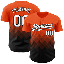 Load image into Gallery viewer, Custom Orange White-Black 3D Gradient Square Shape Authentic Baseball Jersey
