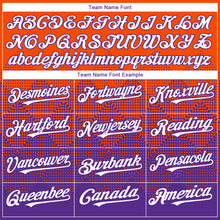 Load image into Gallery viewer, Custom Orange White-Purple 3D Gradient Square Shape Authentic Baseball Jersey
