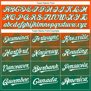 Custom Orange White-Kelly Green 3D Gradient Square Shape Authentic Baseball Jersey