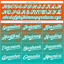 Load image into Gallery viewer, Custom Orange White-Aqua 3D Gradient Square Shape Authentic Baseball Jersey
