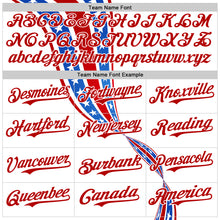 Load image into Gallery viewer, Custom White Thunder Blue-Red 3D Patriotic American Flag Authentic Baseball Jersey
