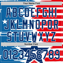 Load image into Gallery viewer, Custom White US Navy Blue-Red 3D Patriotic American Flag Authentic Baseball Jersey
