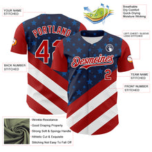 Load image into Gallery viewer, Custom Navy Red-White 3D Patriotic American Flag Authentic Baseball Jersey
