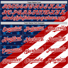 Load image into Gallery viewer, Custom Navy Red-White 3D Patriotic American Flag Authentic Baseball Jersey
