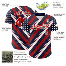 Load image into Gallery viewer, Custom Navy Red-White 3D Patriotic American Flag Authentic Baseball Jersey
