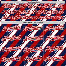 Load image into Gallery viewer, Custom Navy Red-White 3D Patriotic American Flag Authentic Baseball Jersey
