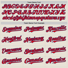Load image into Gallery viewer, Custom Cream Fire Red-US Navy Blue 3D Patriotic American Flag Authentic Baseball Jersey
