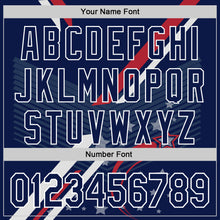 Load image into Gallery viewer, Custom Navy Red-White 3D Patriotic American Flag Authentic Baseball Jersey
