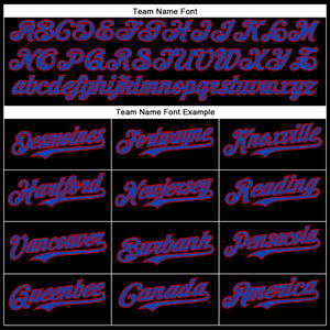 Custom Black Thunder Blue-Red 3D Patriotic Skull American Flag Authentic Baseball Jersey