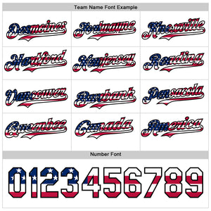Custom White Gray Pinstripe USA Flag-Black 3D Patriotic American Symbol Statue of Liberty Authentic Baseball Jersey
