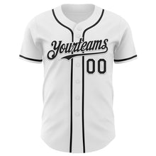 Load image into Gallery viewer, Custom White Black 3D Pattern Design Patriotic American Symbol Statue of Liberty Authentic Baseball Jersey
