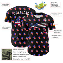 Load image into Gallery viewer, Custom Black USA Flag-White 3D Patriotic American Flag Authentic Baseball Jersey
