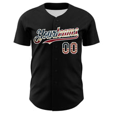 Load image into Gallery viewer, Custom Black Vintage USA Flag-White 3D Patriotic American Symbol Authentic Baseball Jersey

