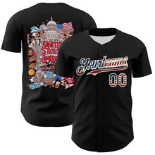Load image into Gallery viewer, Custom Black Vintage USA Flag-White 3D Patriotic American Symbol Authentic Baseball Jersey
