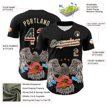 Load image into Gallery viewer, Custom Black Vintage USA Flag-Cream 3D Patriotic American Symbol Eagle Authentic Baseball Jersey
