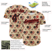 Load image into Gallery viewer, Custom City Cream Black-Red 3D Patriotic American Flag Authentic Baseball Jersey
