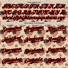 Load image into Gallery viewer, Custom City Cream Black-Red 3D Patriotic American Flag Authentic Baseball Jersey
