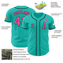 Load image into Gallery viewer, Custom Aqua Pink-Black Authentic Baseball Jersey
