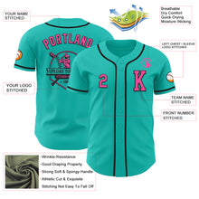 Load image into Gallery viewer, Custom Aqua Pink-Black Authentic Baseball Jersey
