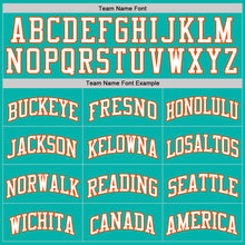 Load image into Gallery viewer, Custom Aqua White-Orange Authentic Basketball Jersey
