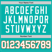 Load image into Gallery viewer, Custom Aqua White-Orange Authentic Basketball Jersey
