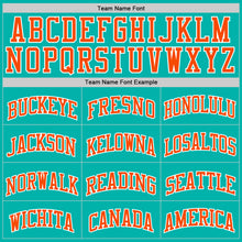 Load image into Gallery viewer, Custom Aqua Orange-White Authentic Basketball Jersey
