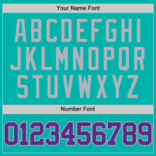 Load image into Gallery viewer, Custom Aqua Purple-Gray Authentic Basketball Jersey
