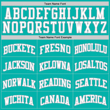 Load image into Gallery viewer, Custom Aqua White-Gray Authentic Basketball Jersey
