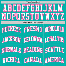 Load image into Gallery viewer, Custom Aqua White-Pink Authentic Basketball Jersey
