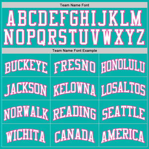Custom Aqua White-Pink Authentic Basketball Jersey