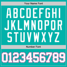 Load image into Gallery viewer, Custom Aqua White-Pink Authentic Basketball Jersey
