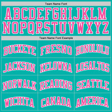 Load image into Gallery viewer, Custom Aqua Pink-White Authentic Basketball Jersey
