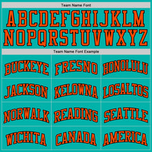 Load image into Gallery viewer, Custom Aqua Black-Orange Authentic Basketball Jersey
