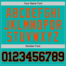 Load image into Gallery viewer, Custom Aqua Black-Orange Authentic Basketball Jersey
