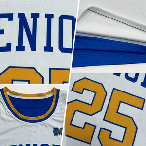 Custom Royal Gold-White Reversible Double Side Basketball Jersey