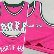 Load image into Gallery viewer, Custom Pink White-Kelly Green Authentic Throwback Basketball Jersey
