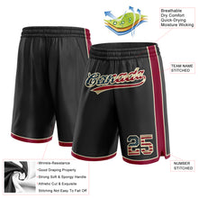 Load image into Gallery viewer, Custom Black Vintage USA Flag Maroon-Cream Authentic Basketball Shorts
