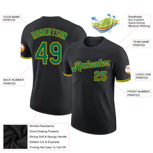 Load image into Gallery viewer, Custom Black Kelly Green-Yellow Performance T-Shirt
