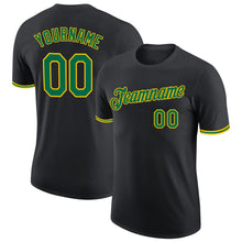 Load image into Gallery viewer, Custom Black Kelly Green-Yellow Performance T-Shirt
