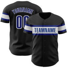 Load image into Gallery viewer, Custom Black Royal-White Authentic Baseball Jersey
