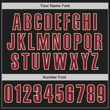 Load image into Gallery viewer, Custom Black Crimson-Cream Authentic Baseball Jersey
