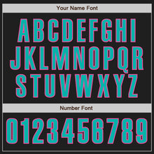 Load image into Gallery viewer, Custom Black Aqua-Pink Authentic Baseball Jersey
