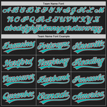 Load image into Gallery viewer, Custom Black Aqua-Medium Pink Authentic Baseball Jersey
