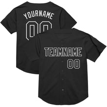 Load image into Gallery viewer, Custom Black White Mesh Authentic Throwback Baseball Jersey
