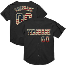 Load image into Gallery viewer, Custom Black Vintage USA Flag-Cream Mesh Authentic Throwback Baseball Jersey
