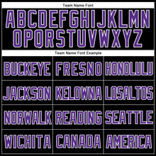 Load image into Gallery viewer, Custom Black Purple-White Mesh Authentic Throwback Baseball Jersey

