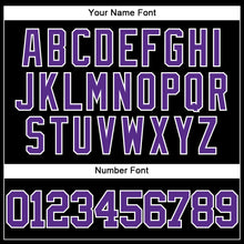Load image into Gallery viewer, Custom Black Purple-White Mesh Authentic Throwback Baseball Jersey
