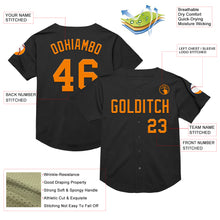 Load image into Gallery viewer, Custom Black Bay Orange Mesh Authentic Throwback Baseball Jersey
