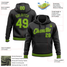 Load image into Gallery viewer, Custom Stitched Black Neon Green Sports Pullover Sweatshirt Hoodie
